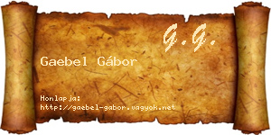 Gaebel Gábor névjegykártya